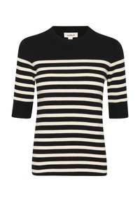 SPINA STRIPED TEE - Camicetta - black with white stripe