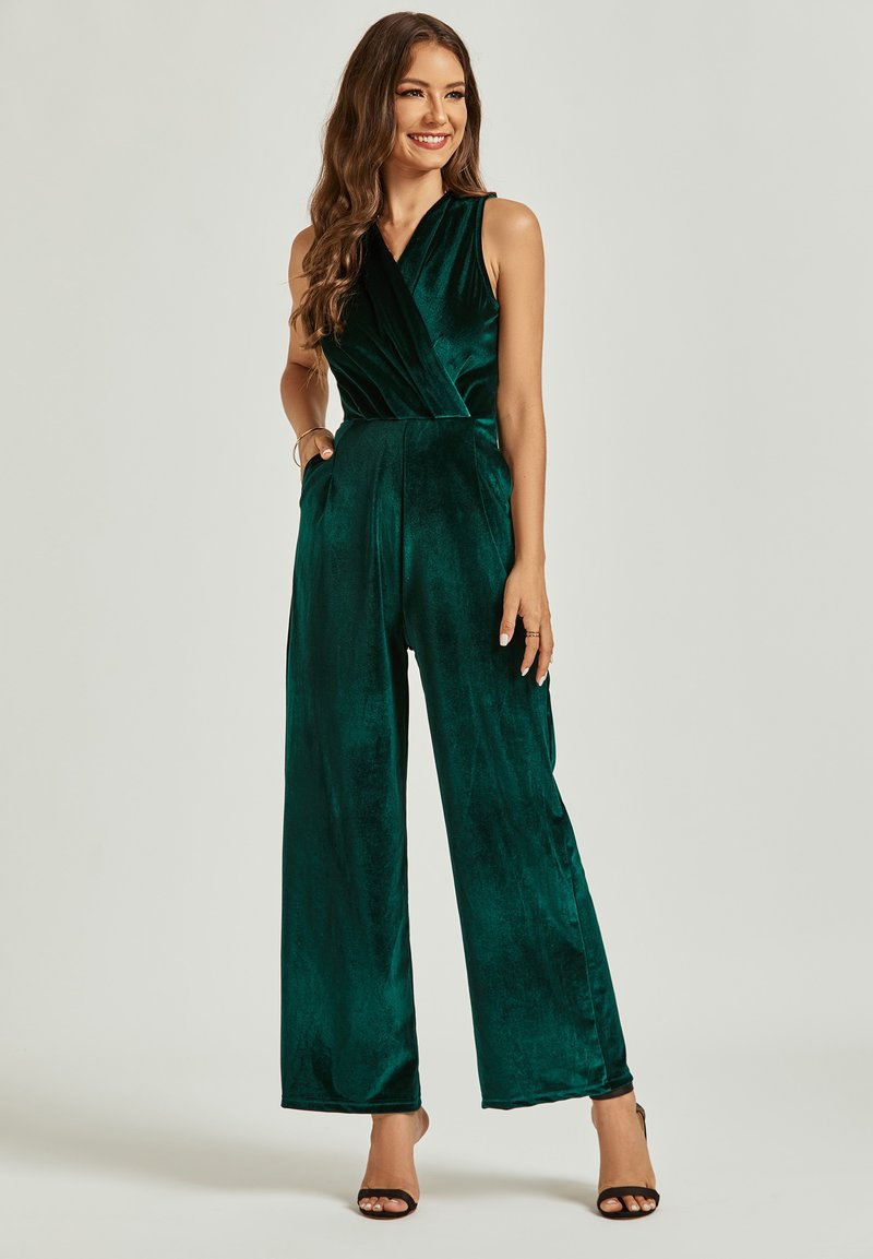 FS Collection ELEGANT HIGH WAIST Jumpsuit dark green/dunkelgrün Zalando.de