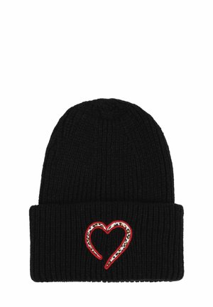 PERCY HERZAPPLIKATION - Beanie - schwarz
