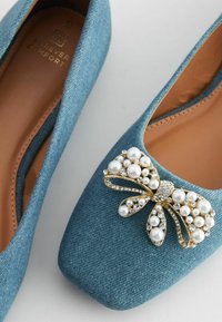 Next FOREVER COMFORT SQUARE TOE BOW TRIM REGULAR FIT - Klassischer Ballerina - denim