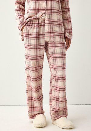 Lindex, TROUSERS CHECK - Долнище на пижама - light dusty pink