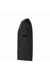 Polo shirt nero a maniche corte con vestibilità classica, caratterizzato da colletto a costine, tessuto morbido e un logo sottile sulla spalla.