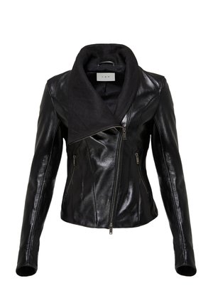 EDNA - Leather jacket - black