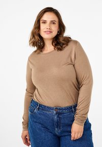 Zizzi Long sleeved top - fossil