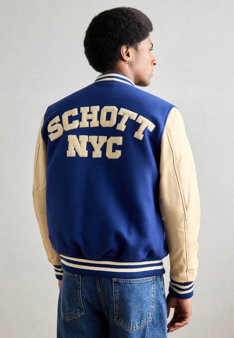 Schott Bomber Jacket - blue/beige
