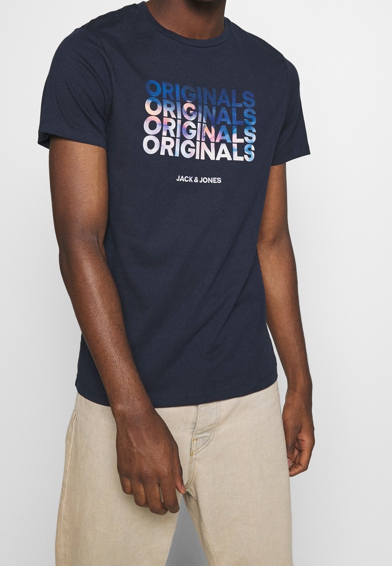 Jack & Jones - Originals - T-shirt Oversize à Imprimé Tête De Mort Dans Le Dos Blanc