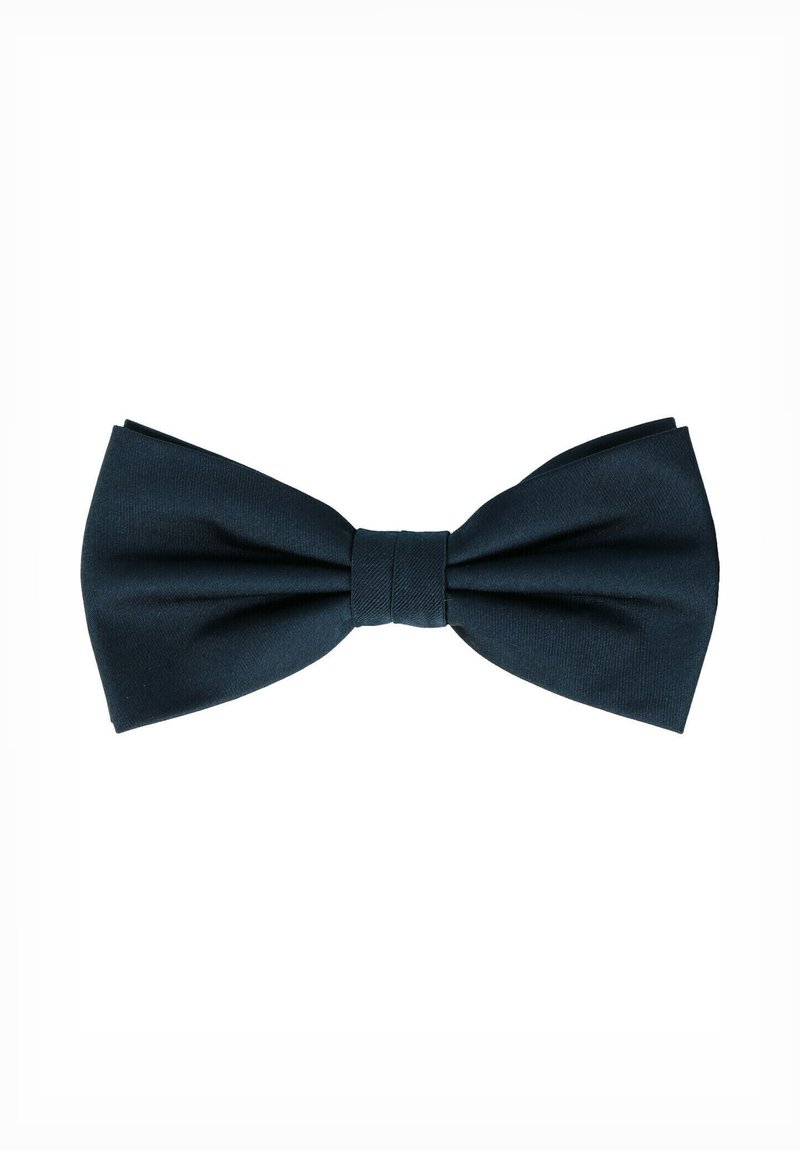 Mit einem klassischen Schnitt, besteht die Krawatte aus navy-blauem Stoff, hat eine glatte Textur und einen zentralen Knoten. Keine Muster oder Akzente sichtbar.