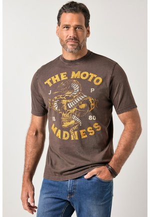 HALF SLEEVE VINTAGE LOOK CHEST - Camiseta estampada - dark brown