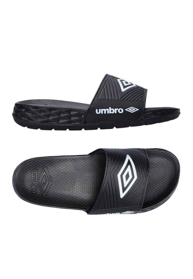 Herren Sandalen | Umbro Pantolette flach schwarzweiss/schwarz - OZ41234 Herren Sandalen | Umbro Pantolette flach schwarzweiss/schwarz - OZ41234