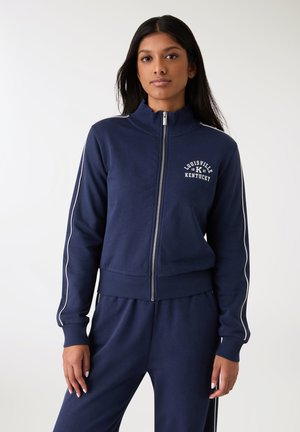 CON STAMPA COLLEGE - Felpa con zip - blu notte