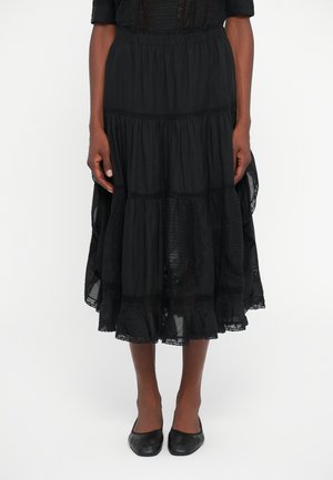FRANCA MIDI SKIRT - Jupe trapèze - black