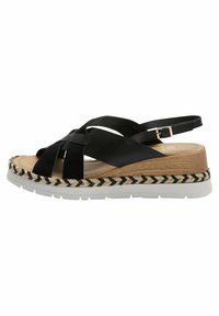 Next FOREVER COMFORTÂ® CROSSOVER SPORTS WEDGES - Pleištapadžiai sandalai - black