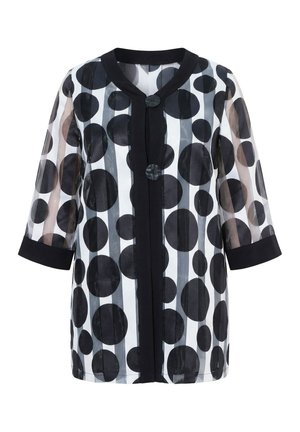 Ulla Popken, POLKA DOT SHEER BURNOUT 3/4 SLEEVE JACKET - Let jakke / Sommerjakker - black