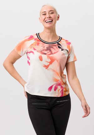 TUZZI Print T-shirt - mandarine soft coral ecru