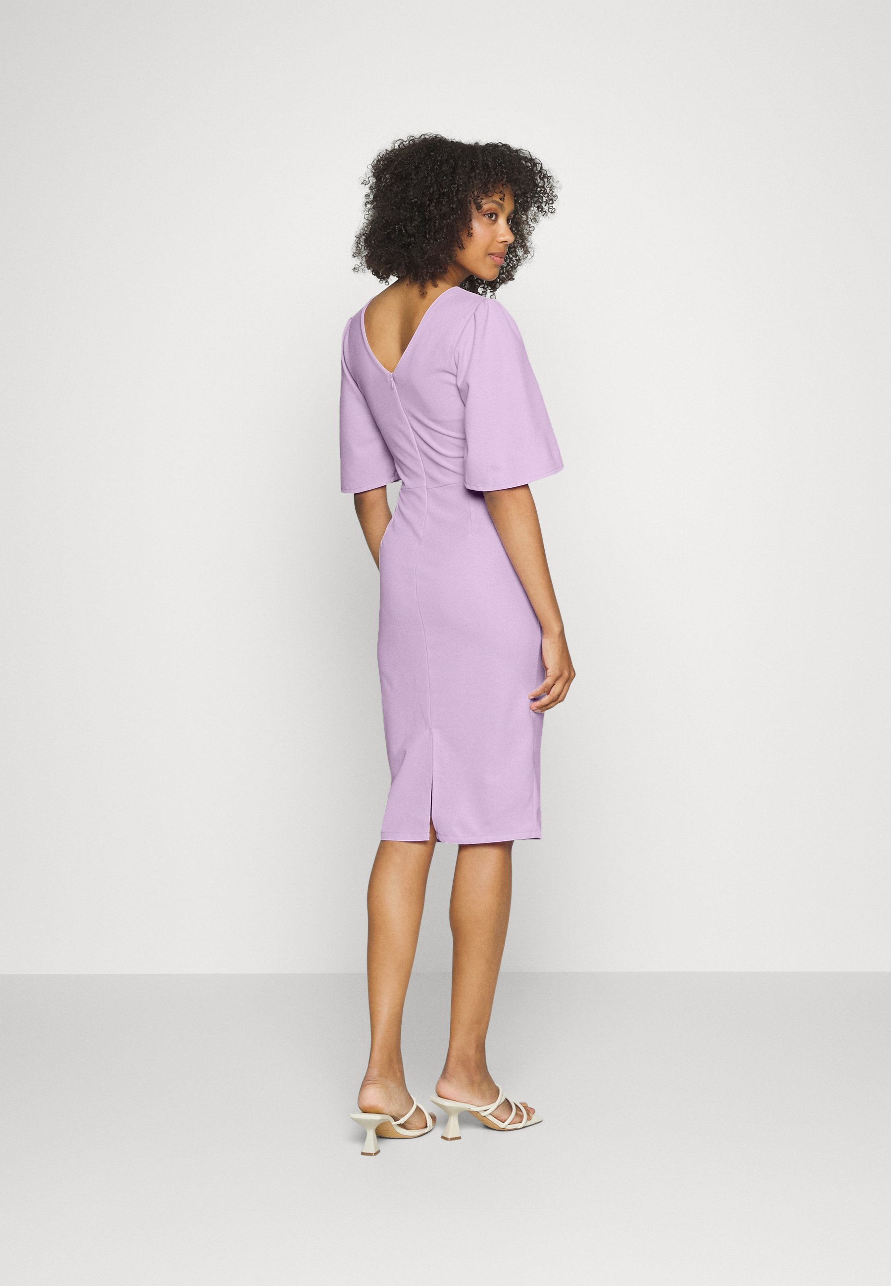 PUFF SLEEVE MIDI DRESS 