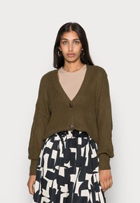 Vero Moda VMLEA V NECK CARDIGAN - Casaco de malha - dark olive