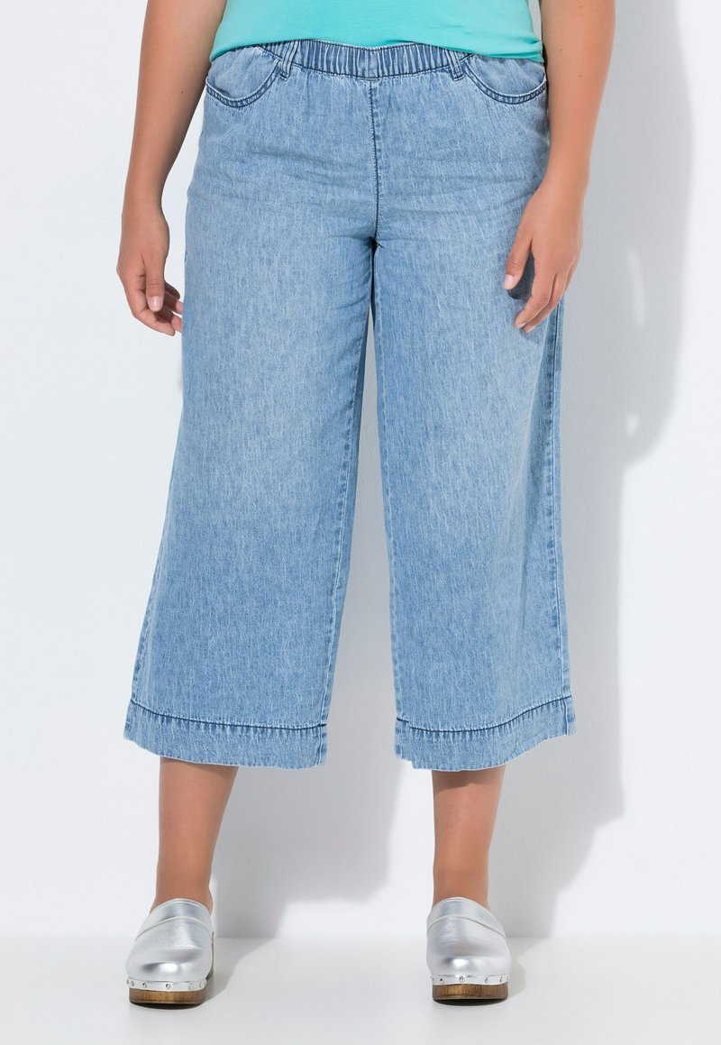 LAURASØN WEITES ELASTIKBUND - Jeans straight leg - bleached denim