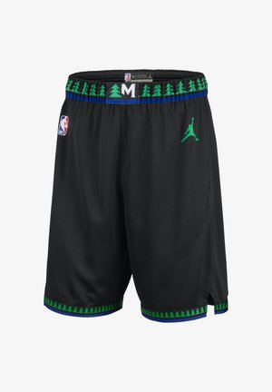 Nike Performance, MINNESOTA TIMBERWOLVES SWINGMAN STATEMENT - Спортни шорти - black/gym green