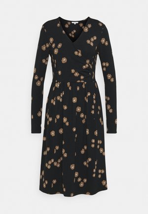 EVERLY WRAP DRESS - Žerzejové šaty - black
