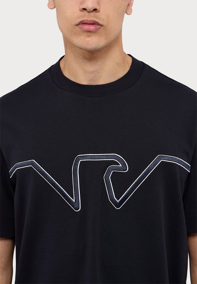 Emporio Armani Marškinėliai su spaudiniu - navy