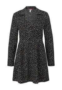 QS MET BLOEMMOTIEF - Blusenkleid - schwarz