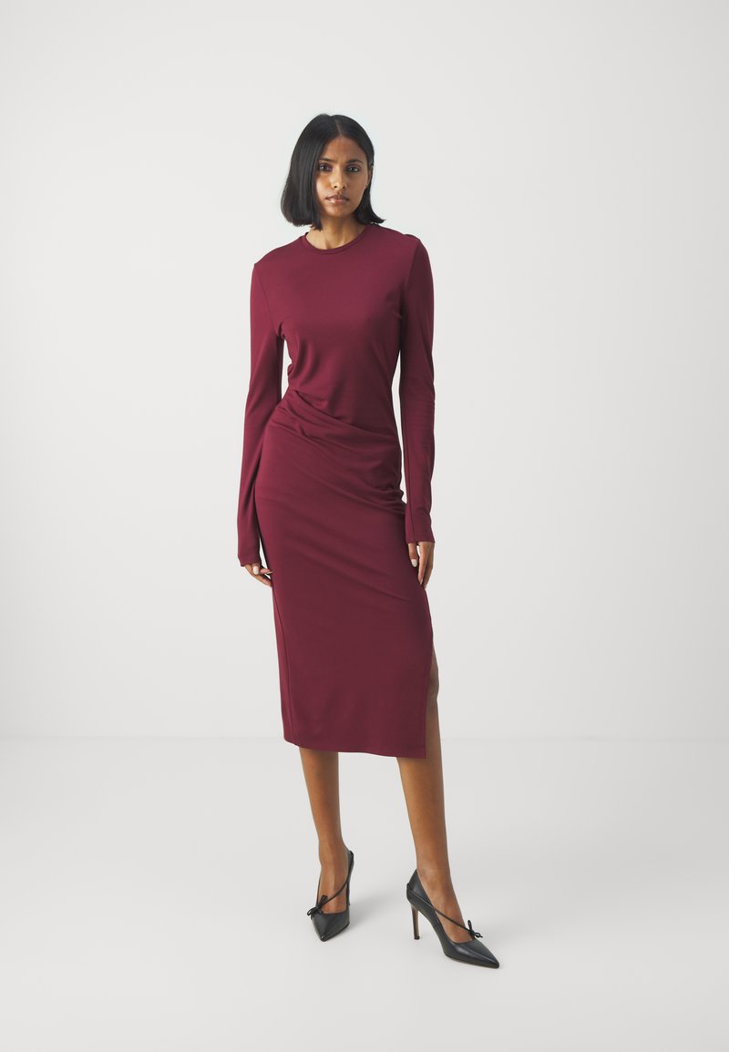 DKNY DRESS - Jersey dress - burgundy/dark red - Zalando.co.uk