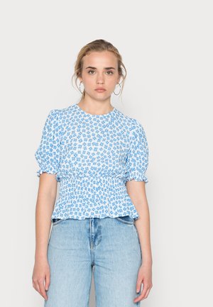 ALYSSA SHIRRED WAIST BLOUSE - Blusa - azure retro ditsy
