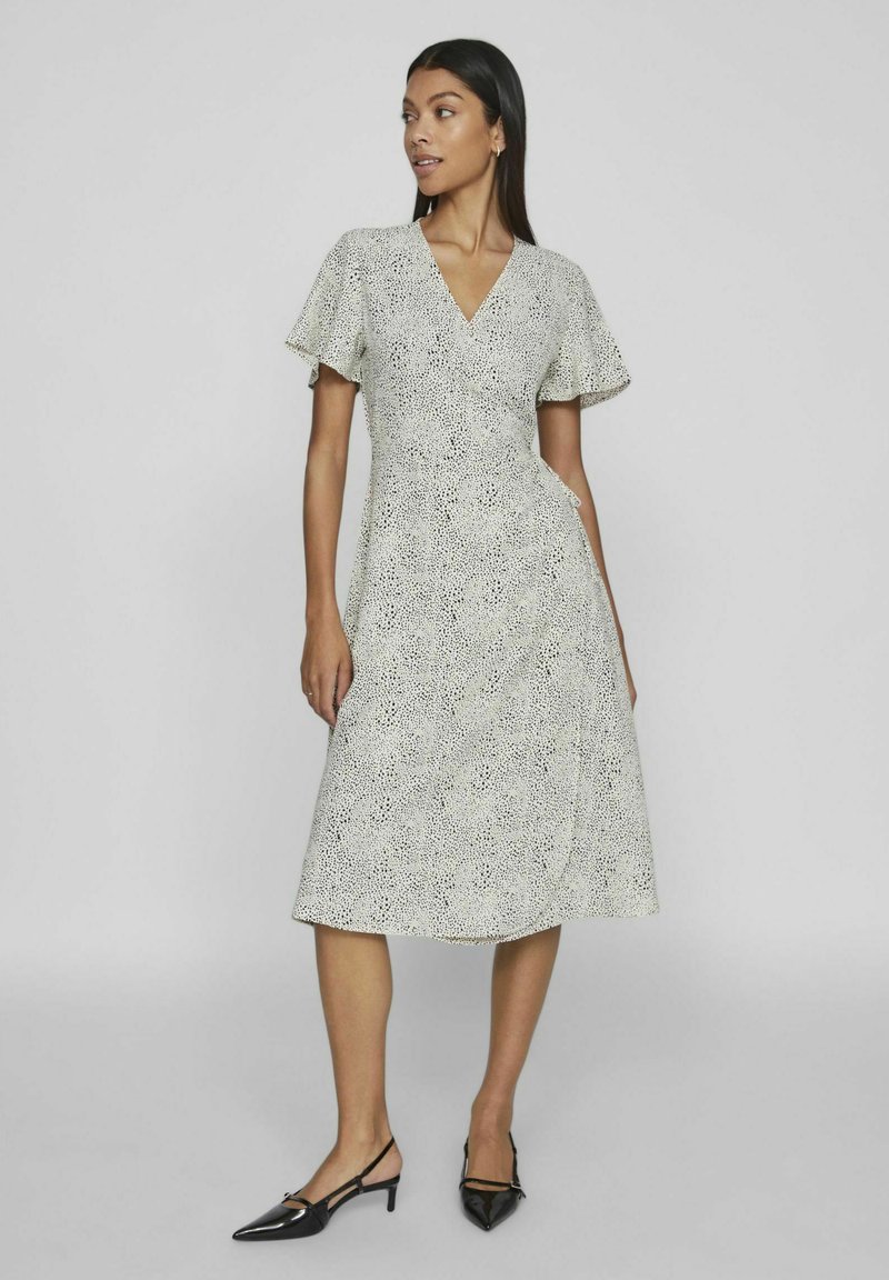 VILA VILOVIE S/S WRAP MIDI DRESS - NOOS - Robe de jour - birch