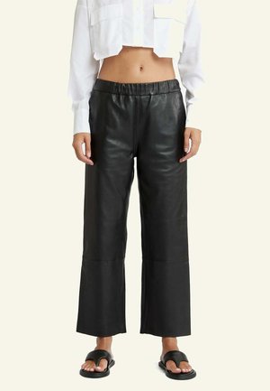 SARAH  - Leather trousers - black