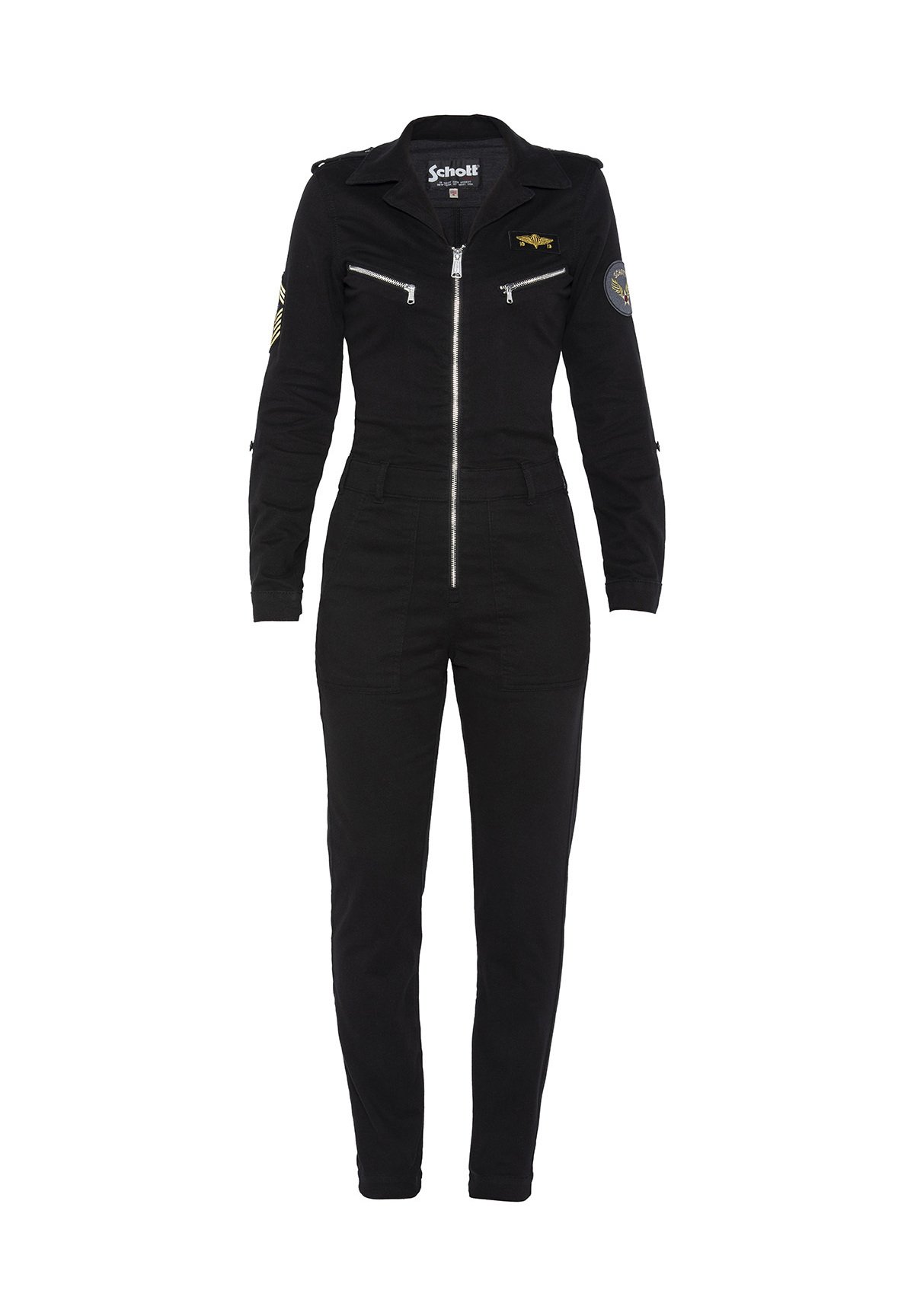 Combinaison Pilote Femme SCHOTT NYC - Modèle TRJUMP21WX, Tissu Tencel Léger, Noir - Taille M EU - 8
