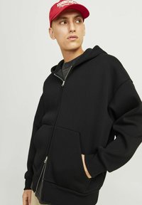 Jack & Jones EINFARBIG  - Užtrauktuku užsegamas treningas - black