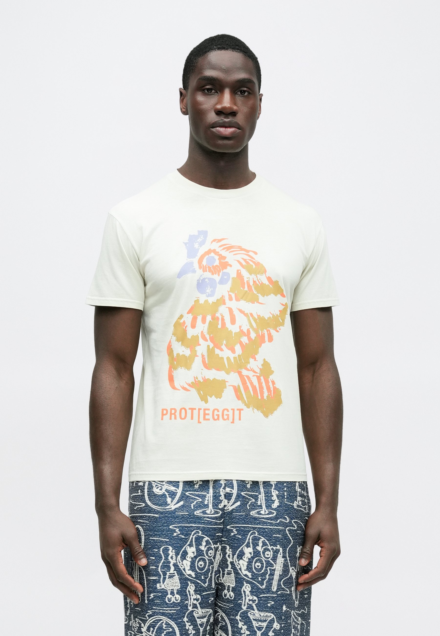 Henrik Vibskov PROTEGG - Print T-shirt - bone white/white