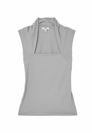 Reiss, REGULAR FIT - HARRI SQUARE-NECK RUCHED SLEEVELESS TOP . - Top - grey
