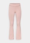 FLARED LOW RISE LEGGINGS WITH FOLD OVER WAISTBAND - Κολάν - pink