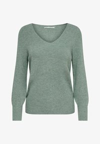 ONLY - ONLATIA L/S V NECK CUFF  NOOS - Strikkegenser - chinois green Miniatyrbilde 1