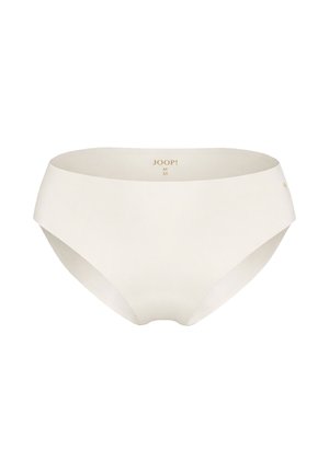 Slip senza cuciture da donna color beige chiaro con copertura media e logo JOOP! discreto stampato all'interno della fascia in vita.
