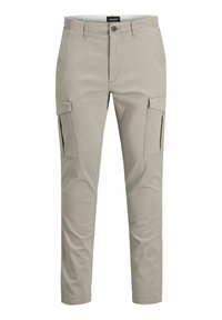 Krémové cargo kalhoty v slim fit, s bočními kapsami, poutky na pásek a zapínáním na knoflík. Vyrobené z odolné bavlněné tkaniny.