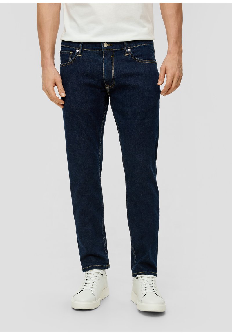 s.Oliver REGULAR HIGH RISE - Jean droit - blau/denim bleu foncé