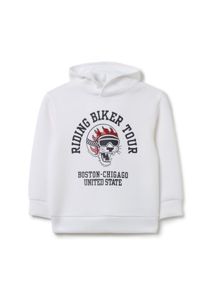 RIDING BIKER TOUR PRINT - Hoodie - optical white