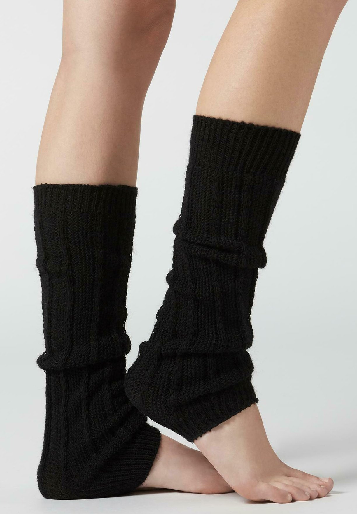 Calzedonia MUSTER - Scaldamuscoli - black vertical knit/nero - Zalando