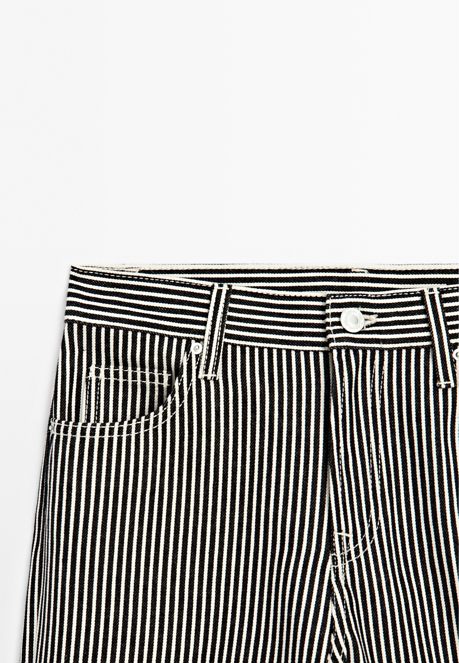 Massimo Dutti STRIPED LOW-RISE STRAIGHT-LEG - Straight leg