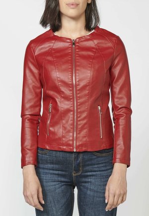 Faux leather jacket - red