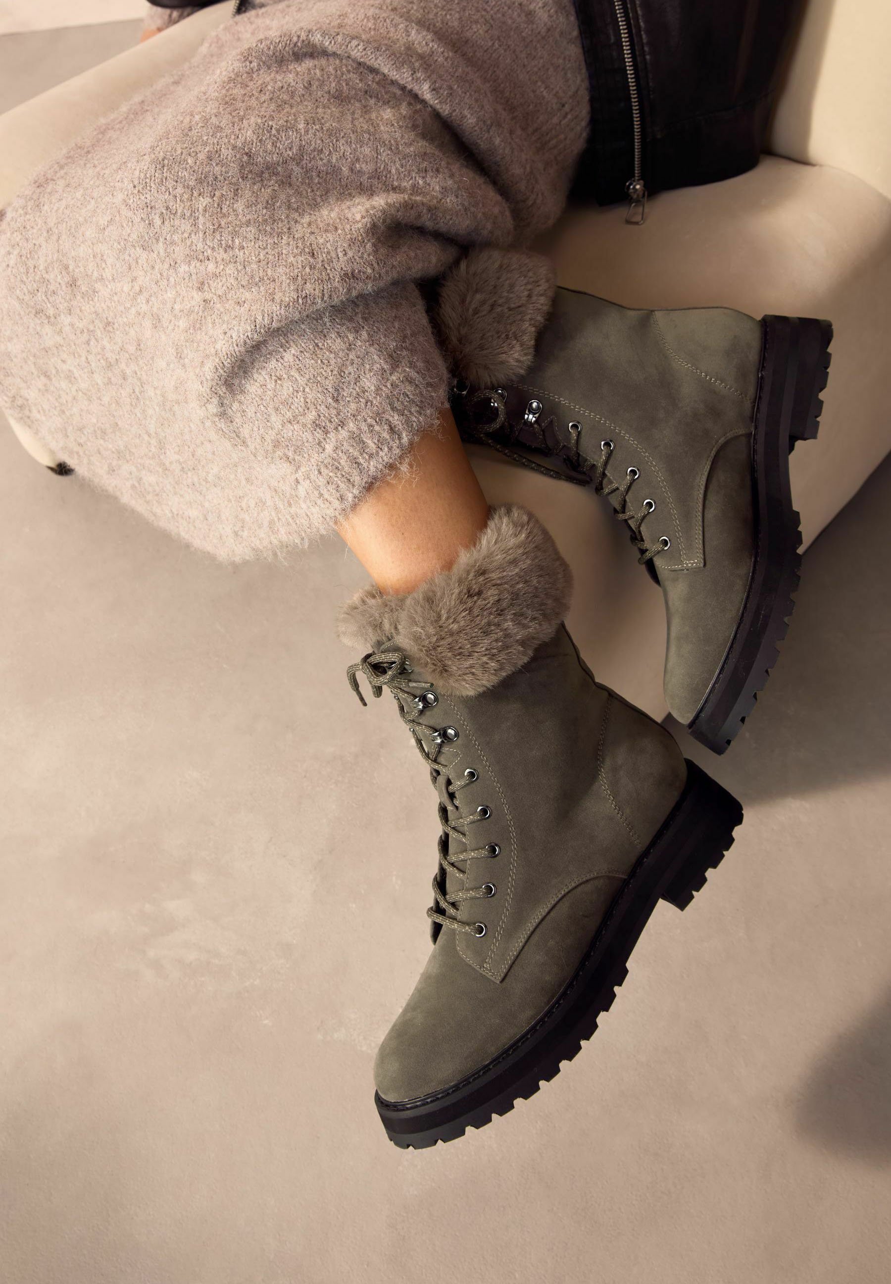 Stiefeletten Beige Buffalo Stiefeletten Grau Wildleder Next