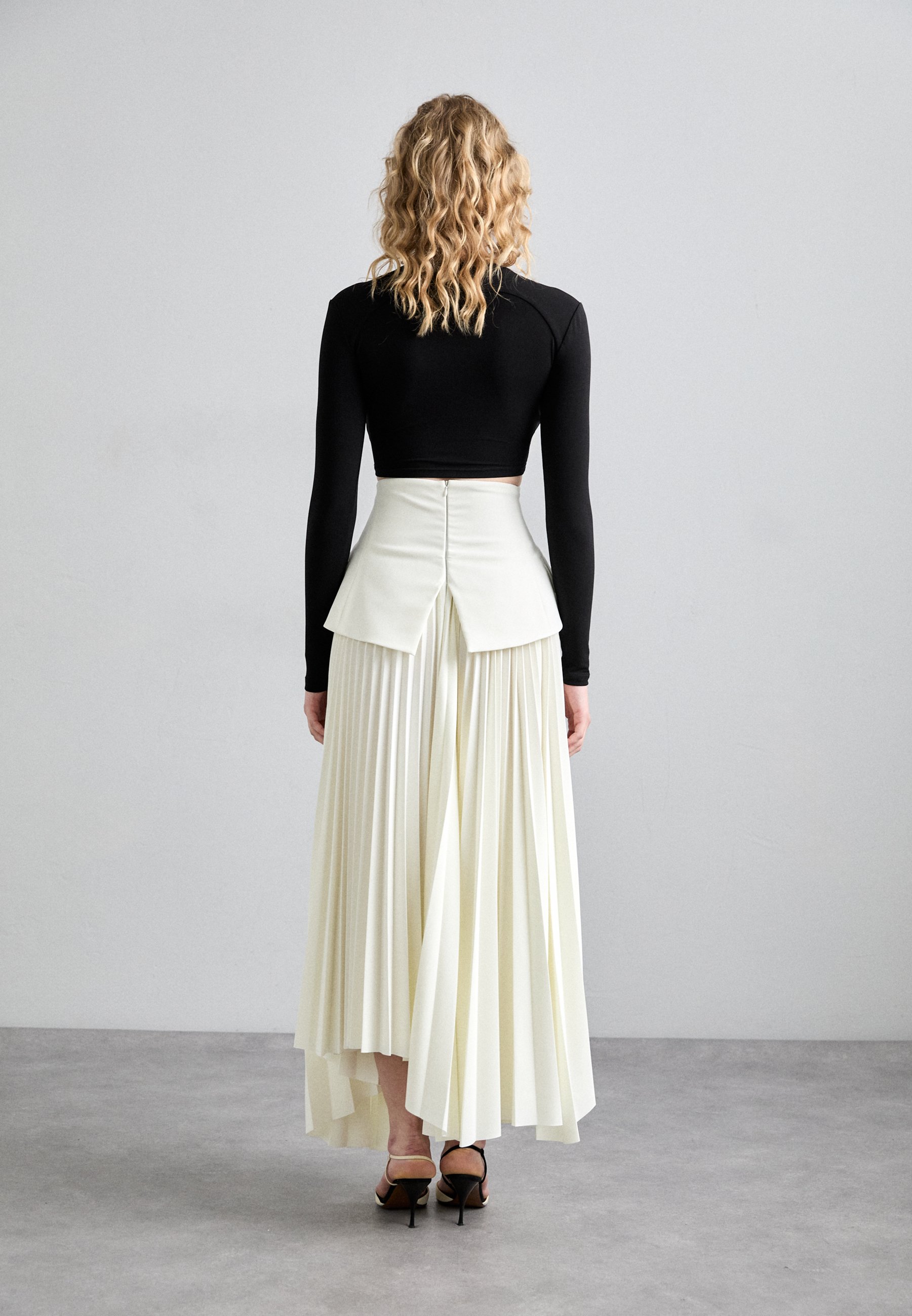 A.W.A.K.E. MODE ASYMMETRIC SKIRT WITH BASQUE DETAIL - A-line