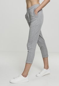 Urban Classics LADIES OPEN EDGE TERRY TURN UP PANTS - Joggebukse - grey