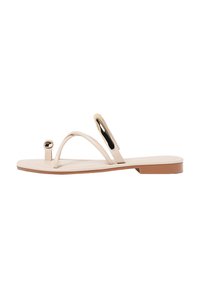 Stradivarius - FLAT WITH METAL DETAIL - T-bar sandals - white Thumbnail Image 1