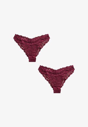 Next, TANGA FIT - ULTIMATE COMFORT LACE KNICKERS 2 PACK - Brazilians - burgundy red
