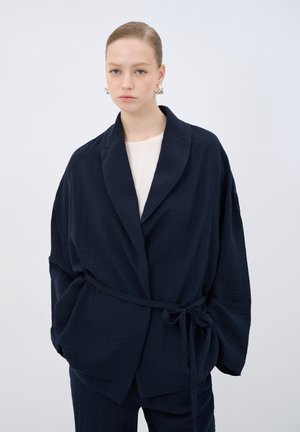 SHAWL COLLAR  - Summer jacket - navy blue