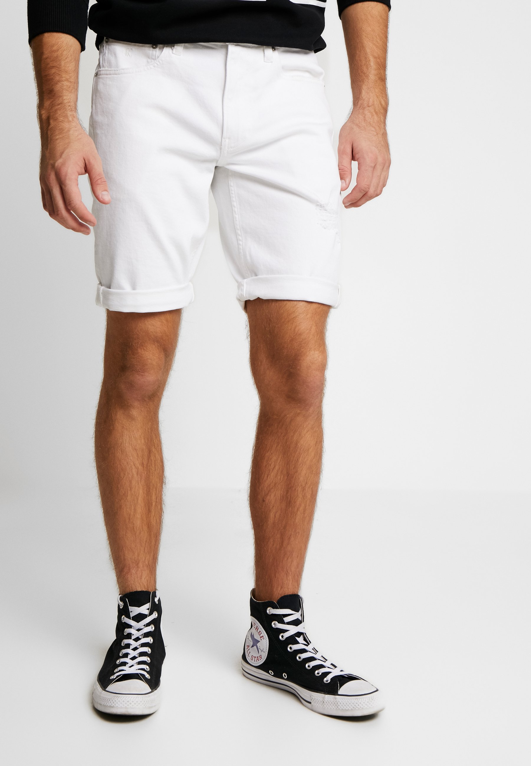 Calvin klein white denim shorts Clearance