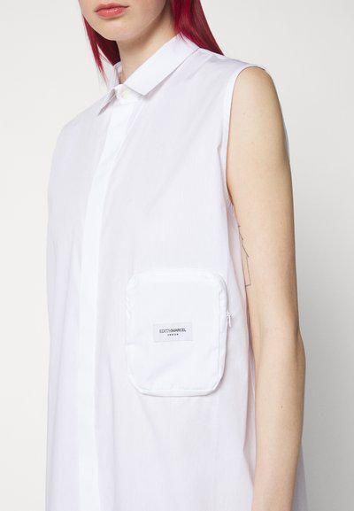 EDITHMARCEL SLEEVELES CHAMISIER - Φόρεμα πουκάμισο - white